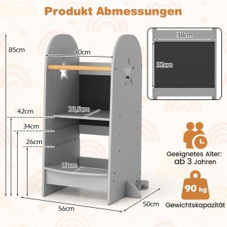 Costway Παιδικός Πύργος Μάθησης με Ρυθμιζόμενο Ύψος και Διπλής Όψης... Costway Παιδικός Πύργος Μάθησης με Ρυθμιζόμενο Ύψος και Διπλής Όψης...