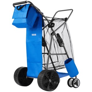 VEVOR Καρότσι Παραλίας με Μεγάλες Ρόδες, 75kg, Αναδιπλούμενο με Θήκ...