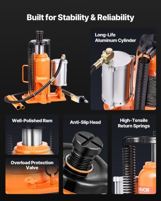 VEVOR Υδραυλικός Γρύλος Αέρα 20 Τόνων για Αυτοκίνητα και Επαγγελματ... VEVOR Υδραυλικός Γρύλος Αέρα 20 Τόνων για Αυτοκίνητα και Επαγγελματ...