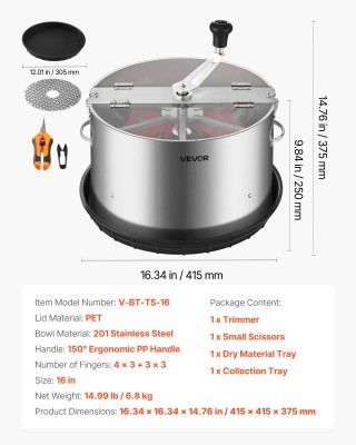 VEVOR Χειροκίνητος Κοπτικός Φύλλων 370mm με Ανοξείδωτες Λεπίδες SDK... VEVOR Χειροκίνητος Κοπτικός Φύλλων 370mm με Ανοξείδωτες Λεπίδες SDK...