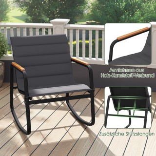 Costway Σετ Μπαλκονιού - Σετ Επίπλων Κήπου με 2 Κουνιστές Καρέκλες,...