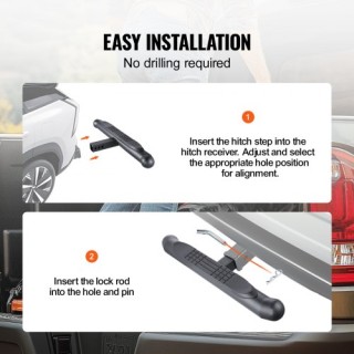 VEVOR Σκαλοπάτι Ρυμούλκησης για 2 Υποδοχή Προφυλακτήρα Αυτοκινήτου ...