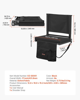 VEVOR Πτυσσόμενη Καρέκλα Κερκίδας με Πλάτη και Ενισχυμένο Μαξιλάρι,... VEVOR Πτυσσόμενη Καρέκλα Κερκίδας με Πλάτη και Ενισχυμένο Μαξιλάρι,...