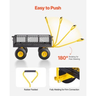 VEVOR Ατσάλινο Καρότσι Κήπου 500lb Αντοχή Βαρέως Τύπου με Ρόδες 10i...