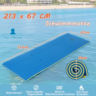 Costway Πλωτό στρώμα νερού από ανθεκτικό σε σκίσιμο αφρό XPE, έως 4...