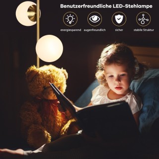 Costway Επιδαπέδια λάμπα από γαλακτώδες γυαλί με 2 λαμπτήρες και δ... Costway Επιδαπέδια λάμπα από γαλακτώδες γυαλί με 2 λαμπτήρες και δ...