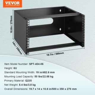 VEVOR 6U Επιτοίχια Βάση Δικτύου 14 50lbs  WLJJ6U14YC007I4RXV0