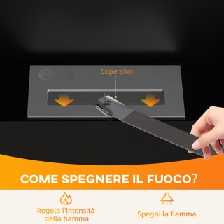 HOMCOM  Τζάκι Βιοαιθανόλης 0.9L Τοίχου με Προστατευτικό Πάνελ, από ...