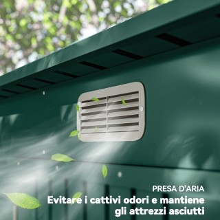 Outsunny Σπιτάκι Αποθήκευσης Εργαλείων με 2 Αεραγωγούς και Κλείθρο,...