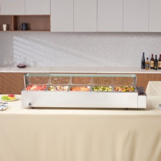 VEVOR Επαγγελματικός Ηλεκτρικός Θερμαντήρας Φαγητού 5*8Qt με Γυάλιν...