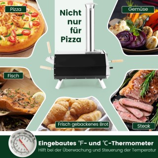 Costway Φορητός Φούρνος Πίτσας με Πέτρα Ψησίματος, Σπάτουλα & Θερμό... Costway Φορητός Φούρνος Πίτσας με Πέτρα Ψησίματος, Σπάτουλα & Θερμό...