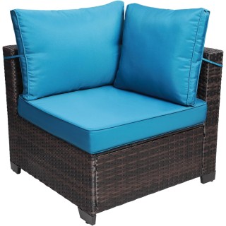 BAKAJI Σετ Εξωτερικού Χώρου Πολυρατάν με Μπλε Μαξιλάρια για Κήπο 02... BAKAJI Σετ Εξωτερικού Χώρου Πολυρατάν με Μπλε Μαξιλάρια για Κήπο 02...