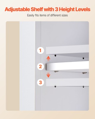 VEVOR Λευκή Ντουλάπα Τοίχου Μπάνιου με Ρυθμιζόμενο Ράφι - Διαστάσει...