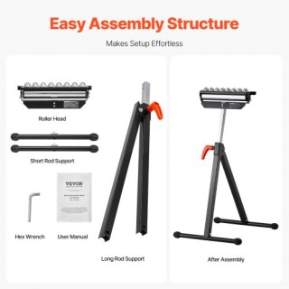VEVOR Ρολλερ Σταντ με Γυαλισμένες Μπάλες Μέγιστο Φορτίο 300 λίβρες ...