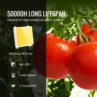 VEVOR LED Φωτιστικό Καλλιέργειας, 200W Πλήρους Φάσματος, Ρυθμιζόμεν...