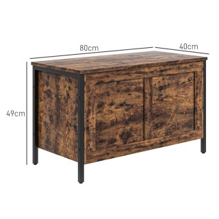 HOMCOM Ξύλινο Μπαούλο 95L Βιομηχανικού Στυλ με Καπάκι και Ασφαλή Με... HOMCOM Ξύλινο Μπαούλο 95L Βιομηχανικού Στυλ με Καπάκι και Ασφαλή Με...