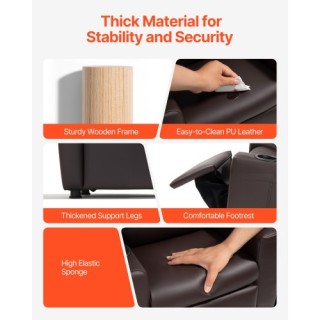 VEVOR Παιδική Πολυθρόνα Ξαπλώστρα Δερματίνη 56.5 x 51.5 x 65.5 cm μ...