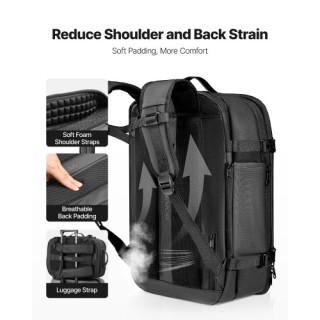 VEVOR Σακίδιο Ταξιδιού με Κενό Αέρος 65L, Επεκτάσιμο Backpack Συμπί...