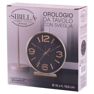 Galileo Στρογγυλό Επιτραπέζιο Ρολόι με Ξυπνητήρι 15 εκ. σε Μοντέρνο...