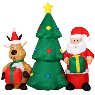 BAKAJI  Φουσκωτό Χριστουγεννιάτικο Δέντρο 150εκ με Άγιο Βασίλη και ...