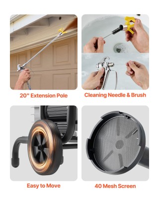 VEVOR Ηλεκτρικό Πιστόλι Βαφής Airless Διαφράγματος 1100W 2200 PSI μ...