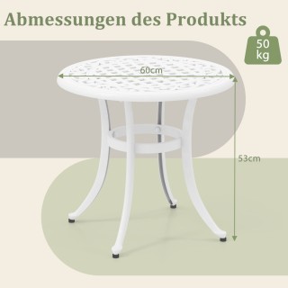 Costway  Στρογγυλό τραπέζι καφέ Ø 60 cm από χυτό αλουμίνιο με ρυθμι...