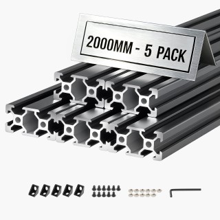 VEVOR Προφίλ Αλουμινίου 2040 V-Slot 2000 mm Μαύρο (5 τεμ.) VXOBLXCD...