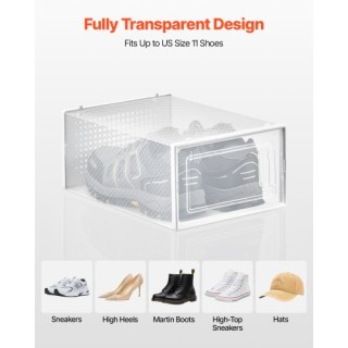 VEVOR 12 Πακέτα Στοιβαζόμενων Λευκών Κουτιών Αποθήκευσης Παπουτσιών... VEVOR 12 Πακέτα Στοιβαζόμενων Λευκών Κουτιών Αποθήκευσης Παπουτσιών...