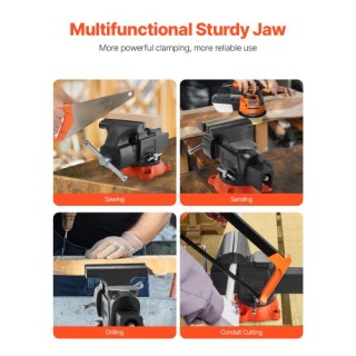 VEVOR Πολυχρηστική Μέγγενη 5 από Εύκαμπτο Σίδηρο με Περιστρεφόμενη ...