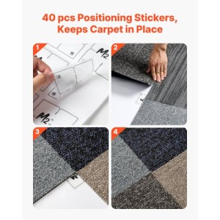 VEVOR Πλακάκια Χαλιού Επαναχρησιμοποιούμενα 508 x 508 mm, Σετ 24 Τε...