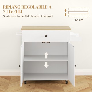 HOMCOM Νησίδα Κουζίνας με Συρτάρι, Ντουλάπι, Στήριγμα για Μπαχαρικά... HOMCOM Νησίδα Κουζίνας με Συρτάρι, Ντουλάπι, Στήριγμα για Μπαχαρικά...