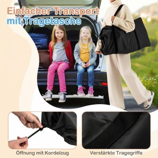 Costway Παιδικό μίνι τραμπολίνο Ø90 εκ. με φωτισμό LED, λαβή και τσ...