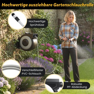 Costway Κουτί με Επεκτεινόμενο Λάστιχο Κήπου 30 μ με 2 μ Σωλήνα Σύν...