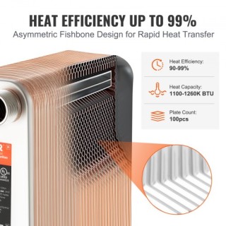 VEVOR Εναλλάκτης Θερμότητας 100 Πλακών 4*1-1/4 MNPT 5x12 Ανοξείδωτο... VEVOR Εναλλάκτης Θερμότητας 100 Πλακών 4*1-1/4 MNPT 5x12 Ανοξείδωτο...