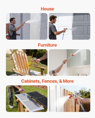 VEVOR Συσκευή Βαφής Διαφράγματος Χωρίς Αέρα 2000W, 3300 psi, με Επέ...