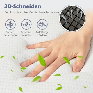 Costway  Επαναστατικό Μαξιλάρι Μνήμης με Ενεργό Άνθρακα και 3D Κοπή...