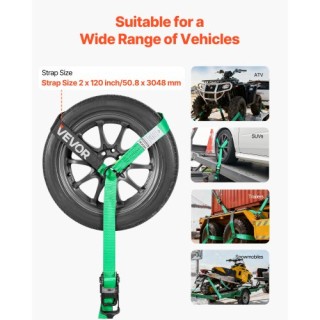 VEVOR Σετ Δεσίματος Τροχών με Αντοχή 4540 kg και Φορτίο Εργασίας 15...