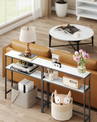 VASAGLE Κονσόλα με 2 ράφια, 20x80x80 εκ., για χολ, σαλόνι ή υπνοδωμ...