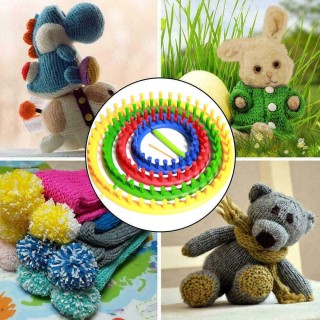 BAKAJI Σετ Κυκλικού Πλεκτού, Βελόνες και Αξεσουάρ 4τμχ για Καπέλα 0...