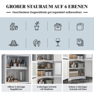 Costway Υψηλός Αποθηκευτικός Ντουλάπι 163 εκ. με Ρυθμιζόμενα Ράφια... Costway Υψηλός Αποθηκευτικός Ντουλάπι 163 εκ. με Ρυθμιζόμενα Ράφια...