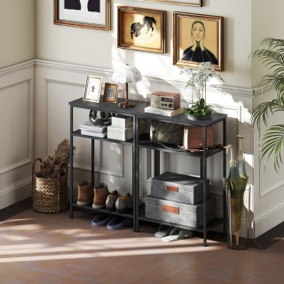 HOMCOM Φορητή κονσόλα με 3 ράφια και δομή από μέταλλο και ξύλο, 55x... HOMCOM Φορητή κονσόλα με 3 ράφια και δομή από μέταλλο και ξύλο, 55x...