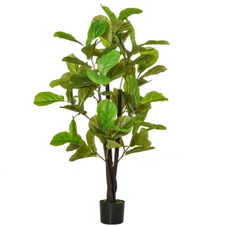 HOMCOM Τεχνητό Ficus 130cm για εσωτερικούς και εξωτερικούς χώρους, ...