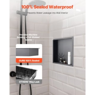 VEVOR Εσοχή Ντουζιέρας 33x33x10.2 εκ Ανοξείδωτο Ατσάλι Μαύρο BXGLYB... VEVOR Εσοχή Ντουζιέρας 33x33x10.2 εκ Ανοξείδωτο Ατσάλι Μαύρο BXGLYB...