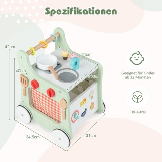 Costway Παιδική Ξύλινή Πολυλειτουργική Περπατούρα 6-σε-1 με Κουζ... Costway Παιδική Ξύλινή Πολυλειτουργική Περπατούρα 6-σε-1 με Κουζ...