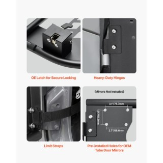 VEVOR Τετράθυρες Σωληνωτές Πόρτες για Jeep Wrangler JL 2018-2024 JP...