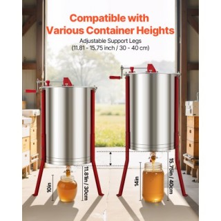 VEVOR Εξαγωγέας Μελιού Χειροκίνητος με 6 Πλαίσια από Ανοξείδωτο Ατσ... VEVOR Εξαγωγέας Μελιού Χειροκίνητος με 6 Πλαίσια από Ανοξείδωτο Ατσ...