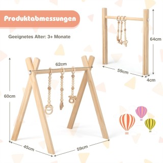 Ξύλινο Παιδικό Γυμναστήριο ( 3+ Μηνών ) 60 x 44 x 60 cm με 3 Παιχίδ... Ξύλινο Παιδικό Γυμναστήριο ( 3+ Μηνών ) 60 x 44 x 60 cm με 3 Παιχίδ...
