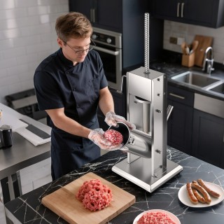 VEVOR Ανοξείδωτος Χειροκίνητος Γεμιστήρας Λουκάνικου 5L με 5 Σωλήνε...