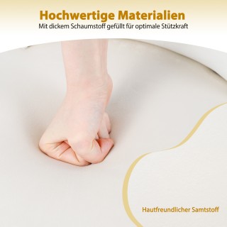 Costway Λευκή Καρέκλα Βανίτας Σταμτ με Μαξιλαροειδές Κάθισμα και Πλ...