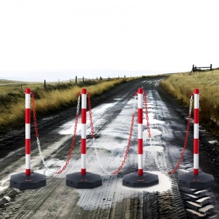 Ρυθμιζόμενοι Κώνοι Κυκλοφορίας VEVOR, Σετ 4, με Βάση και Αλυσίδα 8F... Ρυθμιζόμενοι Κώνοι Κυκλοφορίας VEVOR, Σετ 4, με Βάση και Αλυσίδα 8F...